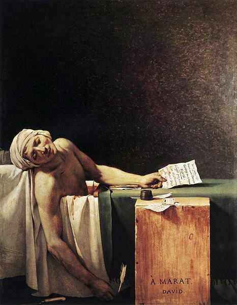 Mort de Jean-Paul Marat - par Jacques-Louis David - Muses royaux des beaux-arts de Belgique